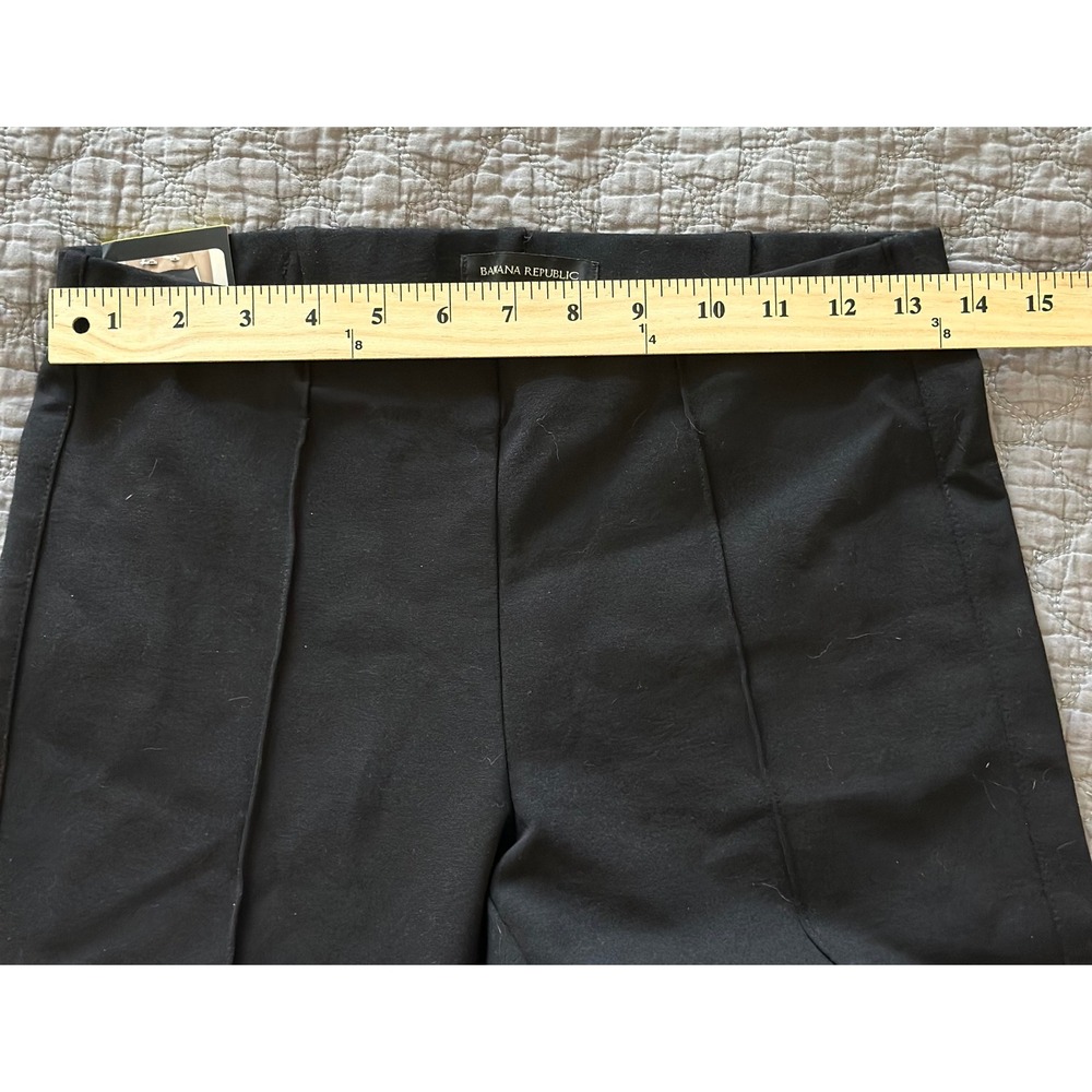 Banana Republic Womens Black Ponte Pant Pull On Straight Leg Seam Detail S NEW - Picture 5 of 10